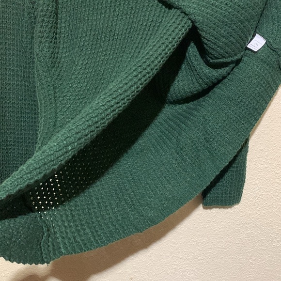 Dark Green Sweater 2XL Stretchy Pull Over Long Sleeve Open Front Cross Over - Picture 14 of 16